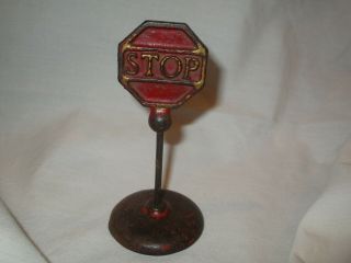 Antique Cast Iron Toy Arcade Street Signs Set of Seven Round Base 1924 to 1936 2