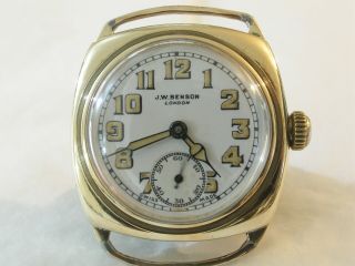 Vintage Swiss J.  W.  Benson 9ct Solid Gold Cyma 15 Jewels Hand Winding Wrist Watch
