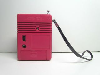VTG Realistic Pink Pocket Transistor Radio AM FM Dial Flavoradio w/ Wrist Strap 2