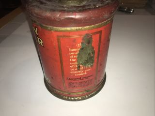 Vintage Union Leader Smoking Tobacco Tin Can; 6.  5” Tall 3