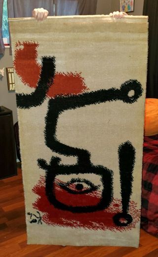 Vintage Paul Klee The Drummer Boy Wool Tapestry Rug Limited Edition 525 /2500