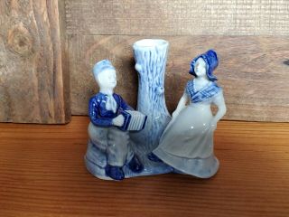Vintage Porcelain Dutch Blue White Vase