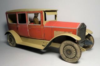 Antique Pre War Tippco Tin Limousine / Sedan Windup Toy Car 13 " L