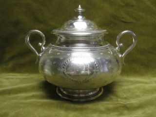 Early 20th C Large French Guilloche Sterling Silver Sugar Bowl Debain 556gr