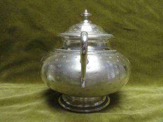 early 20th c large french guilloche sterling silver sugar bowl Debain 556gr 4