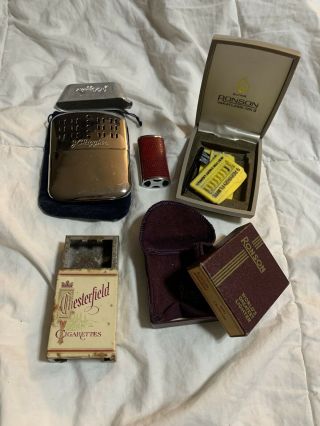 Vintage J C Higgins Pocket Hand Warmer Ronson Cases Chesterfield Ashtray