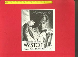 Vintage 1945 Weston Cigarette Lighters World War Ii Advertisement