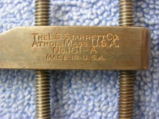 Vintage STARRETT No.  161A Machinist Parallel Clamp 161 - A - - Made in USA 3