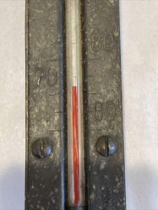 Vintage Cast Iron Thermometer Industrial Steam Punk Tycos Rochester NY Made US 3