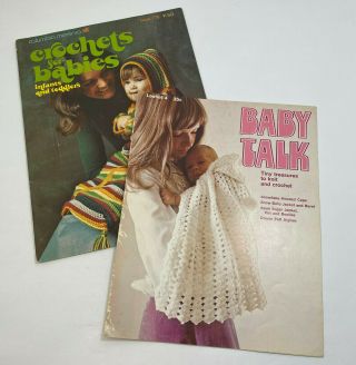 Crochet & Knit Columbia Minerva Book 778 And Baby Talk Leaflet 4 - Vintage 1970s