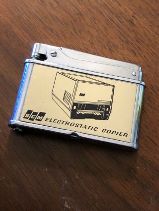 Vintage Automatic Advertising Flat Lighter Business Card Lighter Scm Copiers