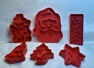 Vintage Lone Toy Tree Christmas Cookie Cutters - Santa Snowman Candy Star Bell