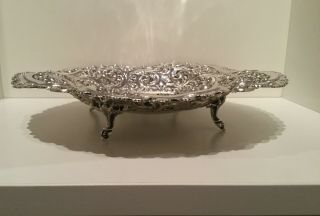 Victorian Solid Sterling Silver Footed Bowl Dish Comport Sheffield 1896