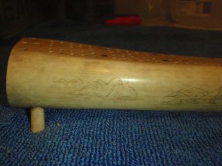Antique Alaskan Bone Scrimshaw Cribbage Board 5