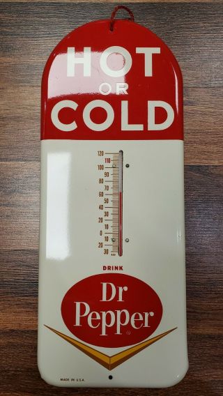 Vintage 1950s Dr.  Pepper Soda Pop Advertising Thermometer Antique Sign