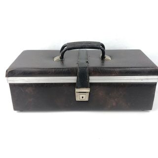 Vintage 8 Track Tape Holder Brown Carrying Storage Case Holds 24 Tapes