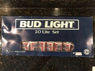 Vintage 1993 Bud Light Mini Beer Cans String Of Lights Set Of 20 Indoor Outdoor