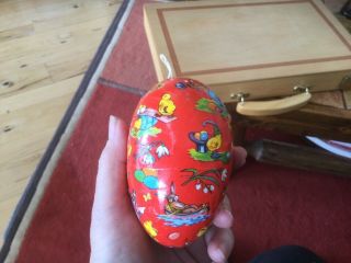 Vtg Paper Mache Easter Egg Candy Container Made In Germany Peter Rabbit 2 sides 2