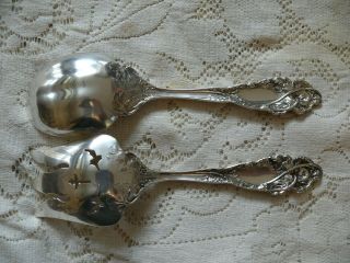 Reed and Barton Love Disarmed Sterling Silver Salad Serving Set NO Mono 2