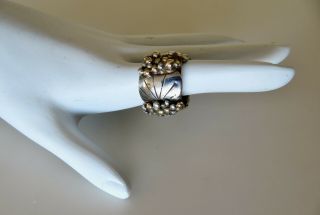 Glorious Antique Mary Gage Arts and Crafts Sterling Silver 14K Gold Ring 2