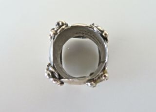 Glorious Antique Mary Gage Arts and Crafts Sterling Silver 14K Gold Ring 6