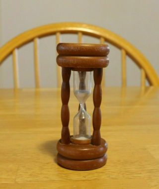 Vintage Nevco Hourglass,  Vintage Wood 10 Minute Hourglass,  Wood Sandglass