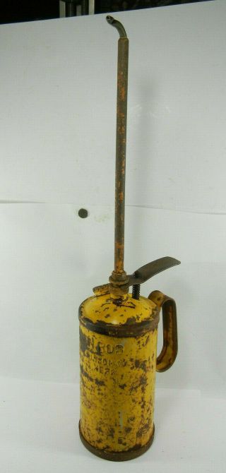 Vintage Golden Rod Oil Can Oiler 1 Quart Dutton - Lainson Co.  Cat Yellow I636
