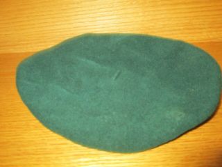 Vintage Girl Scouts Green Felt Cap Beanie Hat Size Medium 2