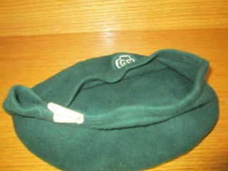 Vintage Girl Scouts Green Felt Cap Beanie Hat Size Medium 3