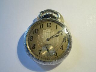 Vintage Pocket Watch Elgin 7 Jewels Size 16 Grade 293 Open Face Functional