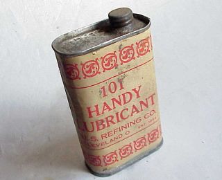Very Vintage 101 Handy Lubricant Oil Can Tin U.  S Refining Co Cleveland Oh Ohio
