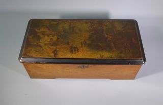 Fine Antique 19th Century Swiss Made Cylinder Music Box With 8 Airs
