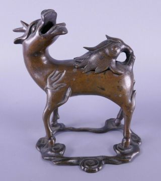 Fine Old Chinese Bronze Censer Incense Burner Kilin Scholar Work Of Art