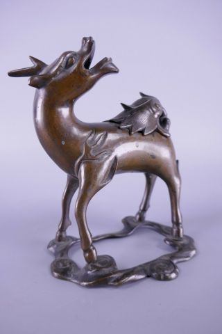 Fine Old Chinese Bronze Censer Incense Burner Kilin Scholar Work Of Art 2