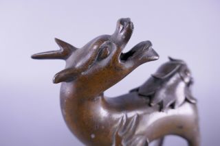 Fine Old Chinese Bronze Censer Incense Burner Kilin Scholar Work Of Art 3