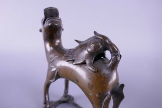Fine Old Chinese Bronze Censer Incense Burner Kilin Scholar Work Of Art 4