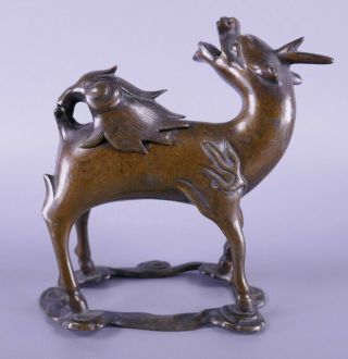Fine Old Chinese Bronze Censer Incense Burner Kilin Scholar Work Of Art 5