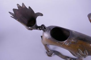 Fine Old Chinese Bronze Censer Incense Burner Kilin Scholar Work Of Art 6