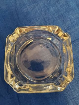 Vintage Restaurant Thick Clear Glass Ashtray Rounded Corners