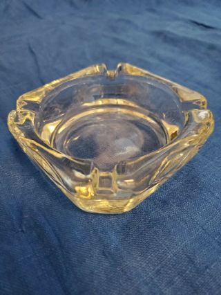Vintage Restaurant Thick Clear Glass Ashtray Rounded Corners 3
