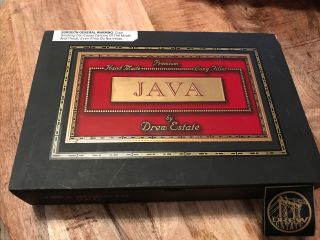 Java Robusto Red By Drew Estate Empty Wooden Cigar Box Humidor