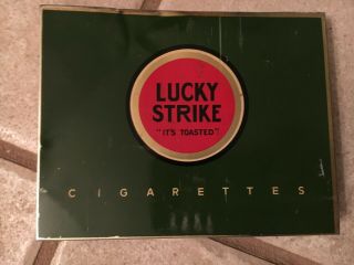 Vintage Antique Lucky Strike Cigarette Tin Box Pre - Wwii