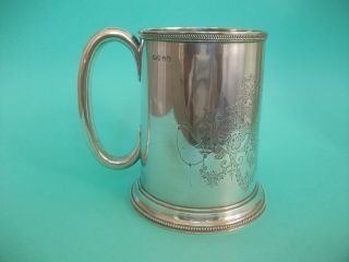 Extra Large,  Solid Silver Just Over 1 Pint Beer Tankard/ Mug,  London 1870,  12 Oz