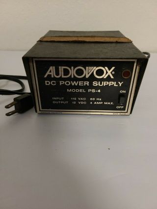 Vintage Audiovox Dc Power Supply Model Ps - 4 115 Vac 12 Vdc