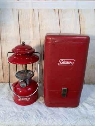 Vintage Coleman Lantern 200a 6 - 73 W/ Metal Red Case
