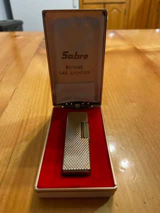 Vintage Sabre Butane Gas Lighter And Case