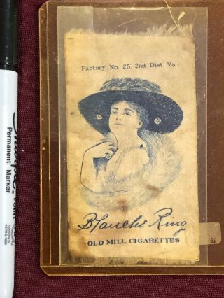 Old Mill Cigarettes Silk Blanche Ring 25 Tobacco Card