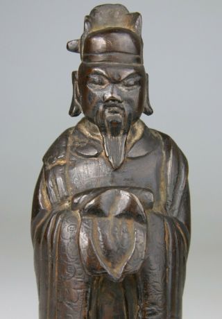 ANTIQUE CHINESE BRONZE STATUE FIGURE WARRIOR BUDDHA - Late Ming 17TH 2