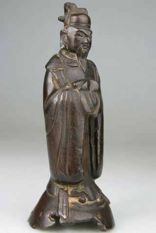 ANTIQUE CHINESE BRONZE STATUE FIGURE WARRIOR BUDDHA - Late Ming 17TH 4