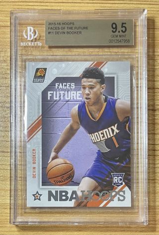 2015 - 16 Hoops Faces Of The Future Devin Booker Rookie 11 Suns Bgs 9.  5 Gem